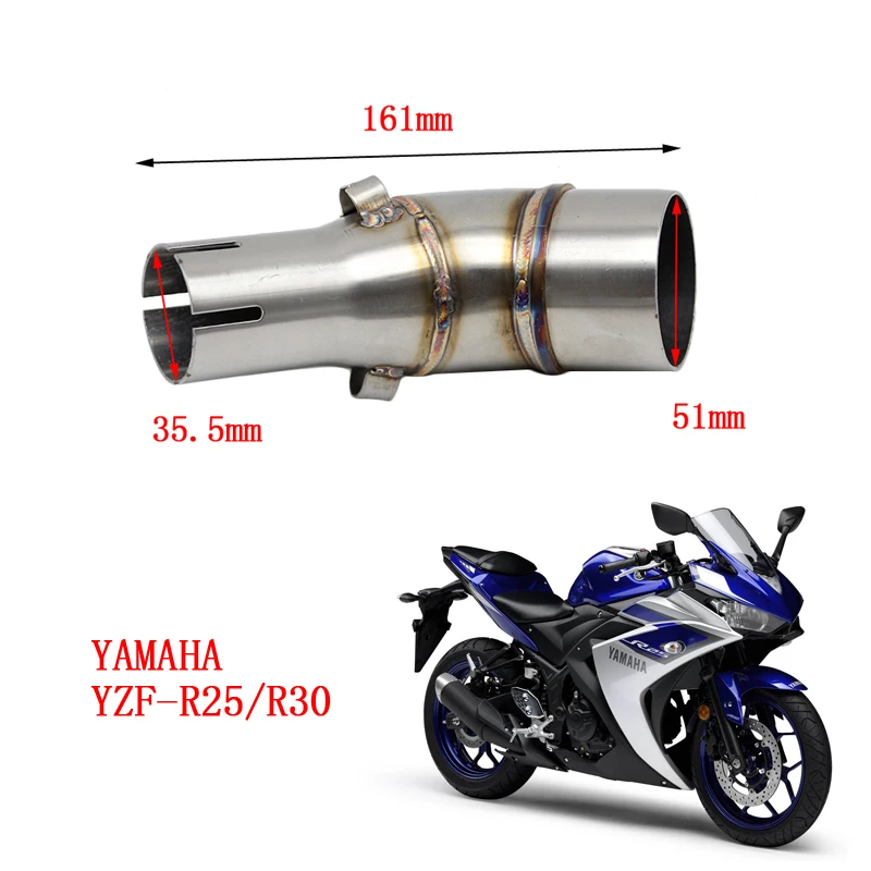 ZSDTRP глушитель для мотоцикла средняя Соединительная труба для Yamaha YZF-R25/30 Kawasaki Z900 ER6N NINJIA 250/300/Z250 250SL/Z250SL