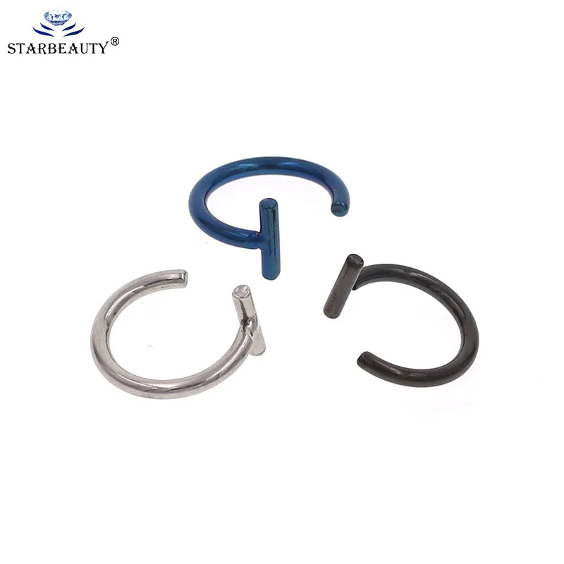 2 шт 3 цвета из нержавеющей стали носовые кольца шпильки поддельные соски кольцо