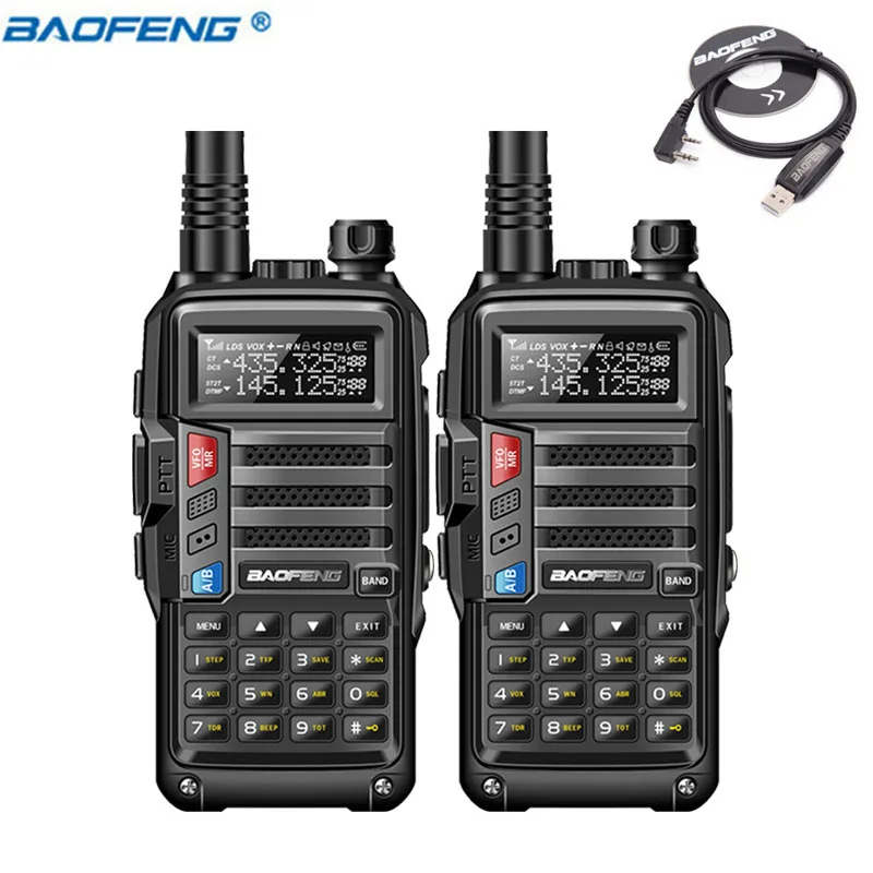 2 шт. BaoFeng UV-S9 мощная рация CB радио трансивер 8 Вт 10 км большой дальности портативный Радиоприемник Набор для охоты лес и город - Цвет: as pic show 2