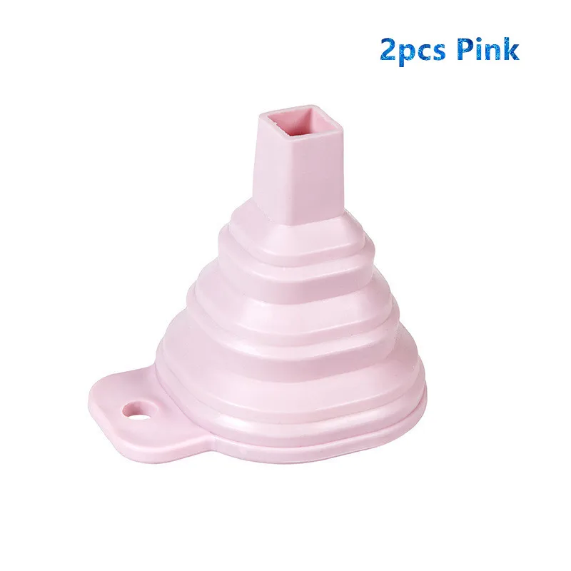 2pcs light pink 2 шт. Силиконовый Складной Мини жидкости Складная воронка портативный масла мёд воронки вина бункер дома кухня пособия по кулинарии инст - Цвет: 2pcs light pink