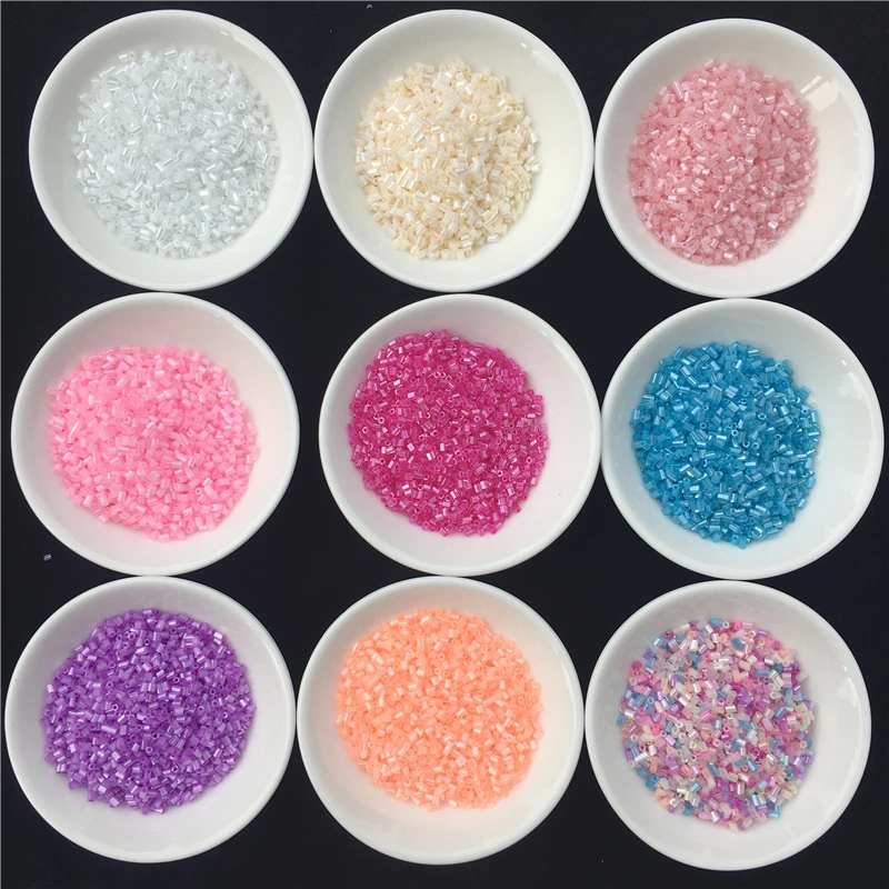 20 г/1440 шт размер 2 мм кремовое Стекло стеклярус трубка свободное сеялка