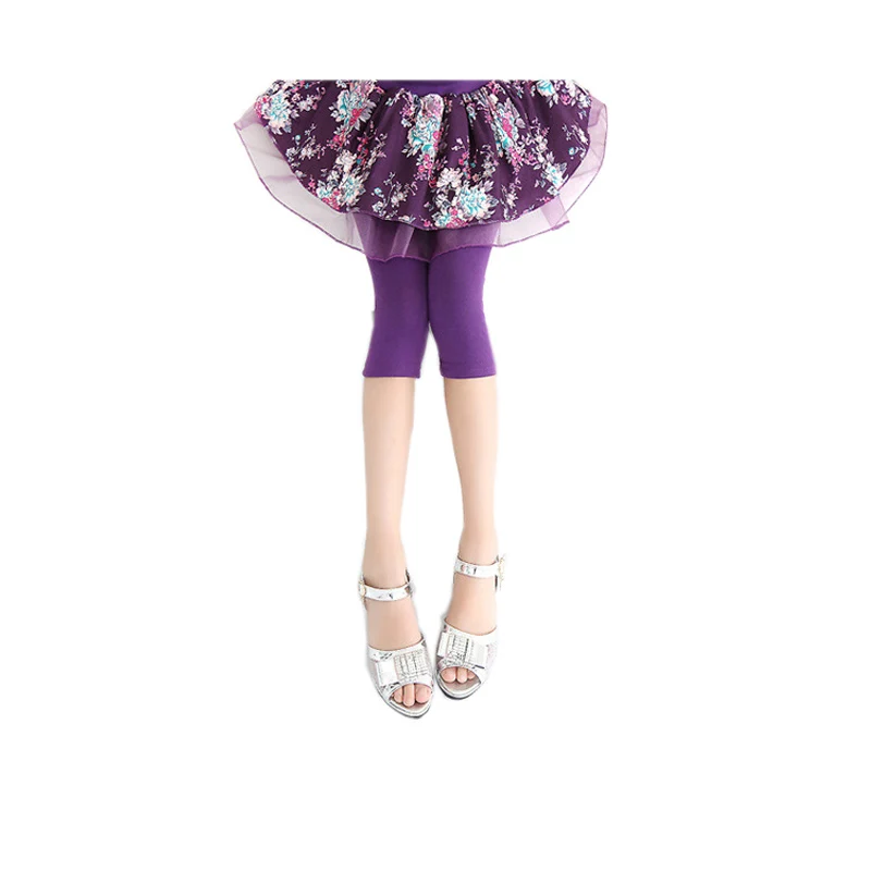 2016 Розничная продажа летние леггинсы для девочек юбка-штаны многослойная юбка