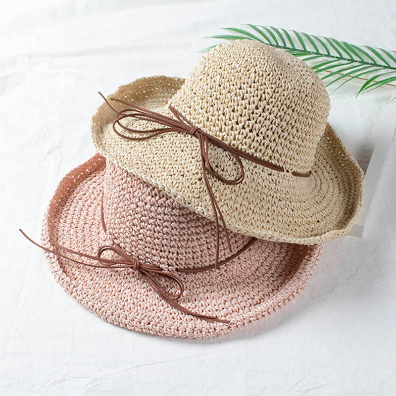 Новая женская Солнцезащитная шляпа ручная вязка складная повседневная дышащая