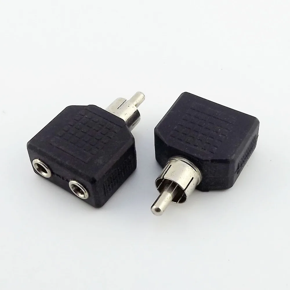 2 шт. Черный RCA штекер на двойной 3 5 мм Женский стерео Y сплиттер аудио адаптер