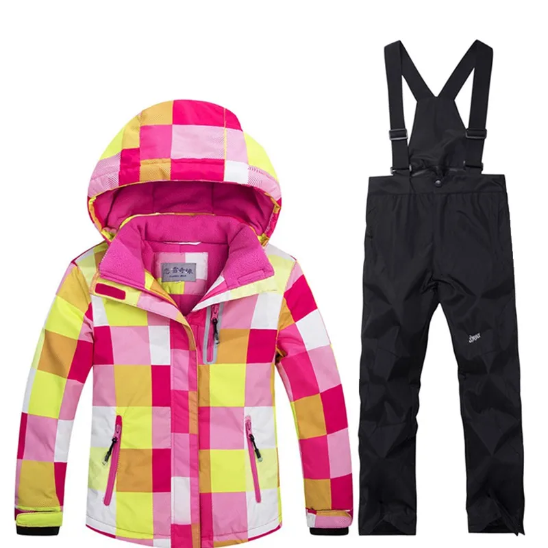 Уличный детский зимний костюм пальто лыжный комплекты одежды для девочек и