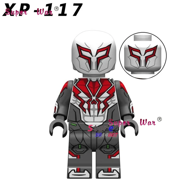 XP117 Один фильм Marvel Человек-паук Майлз Зеленый Гоблин конечная Kingpin Нуар Гвен Скорпион строительные блоки игрушки для детей - Цвет: XP117