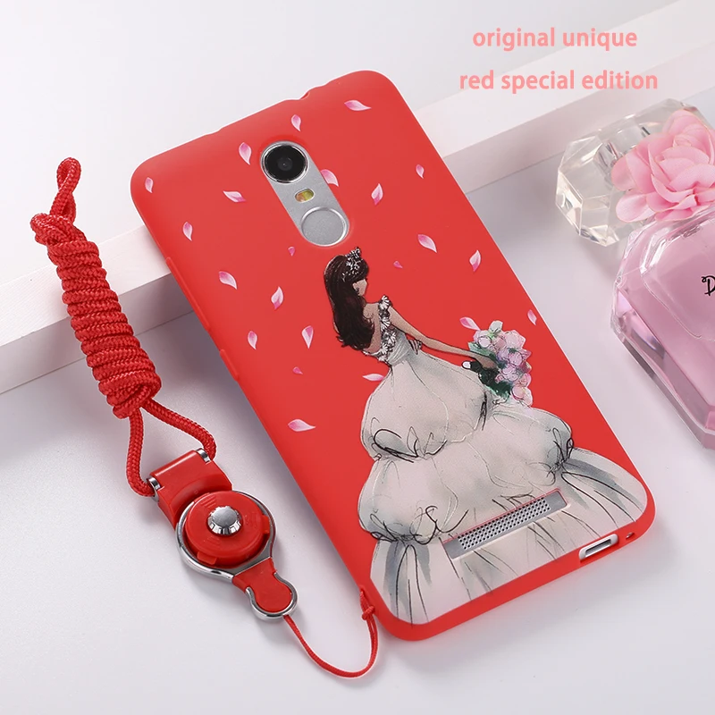 Милый мультфильм чехол для Xiaomi Redmi не 3 матовый мягкий силиконовый красный