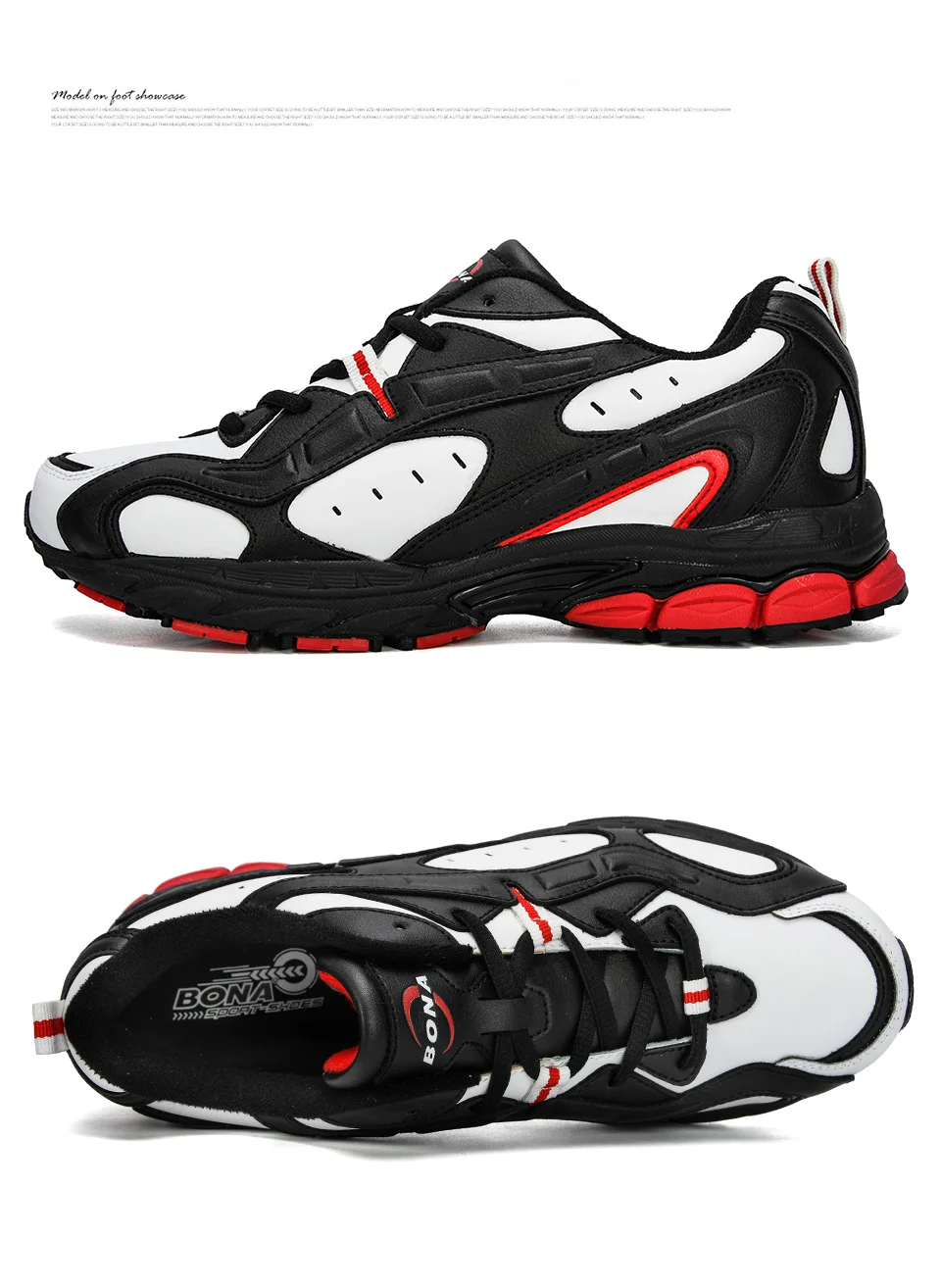 BONA New Style Sports Shoes Men Sneakers Lace-Up Cow Split Breathable Walking Shoes Outdoor Running Shoes Man Jogging Shoes