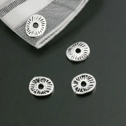 200PCS 6x5MM Antique Silver Zinc Alloy Round or curved brushed disks Jewelry Making Supplies Diy Findings Accessories | Украшения и