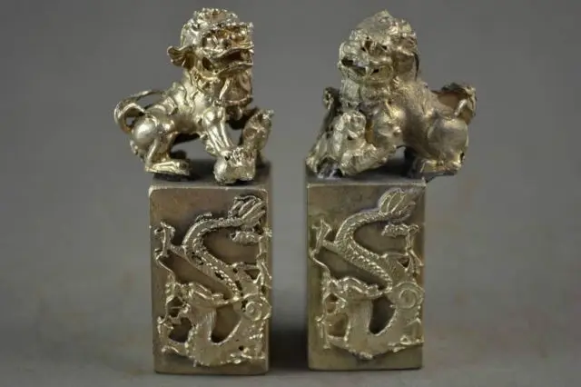 Пара предметов для коллекционирования китайские старые декоративные статуи из