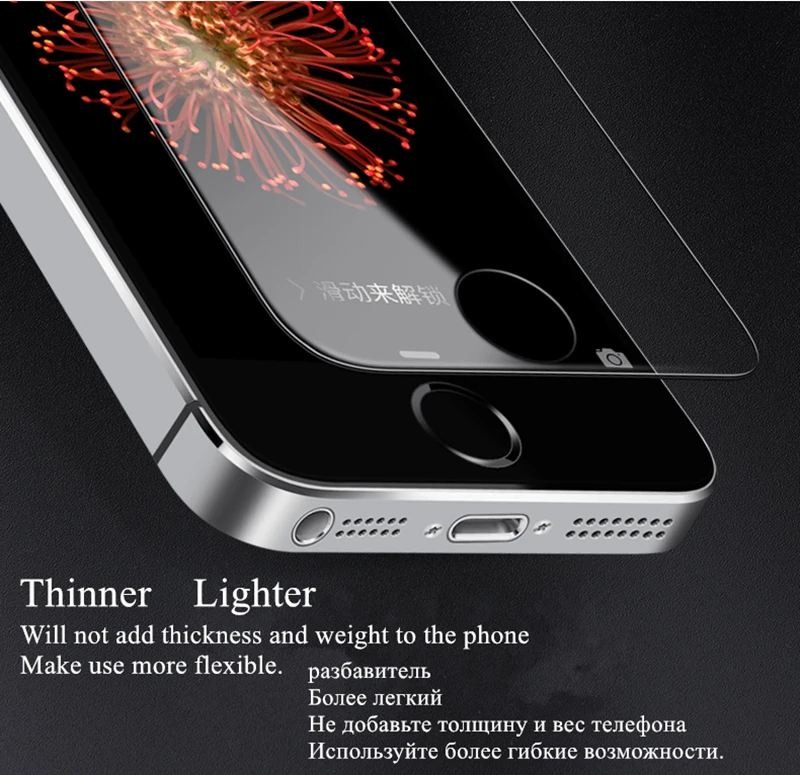 RONICAN 2.5D прозрачное закаленное стекло с покрытием для iPhone 5 5s 5c SE Взрывозащищенная