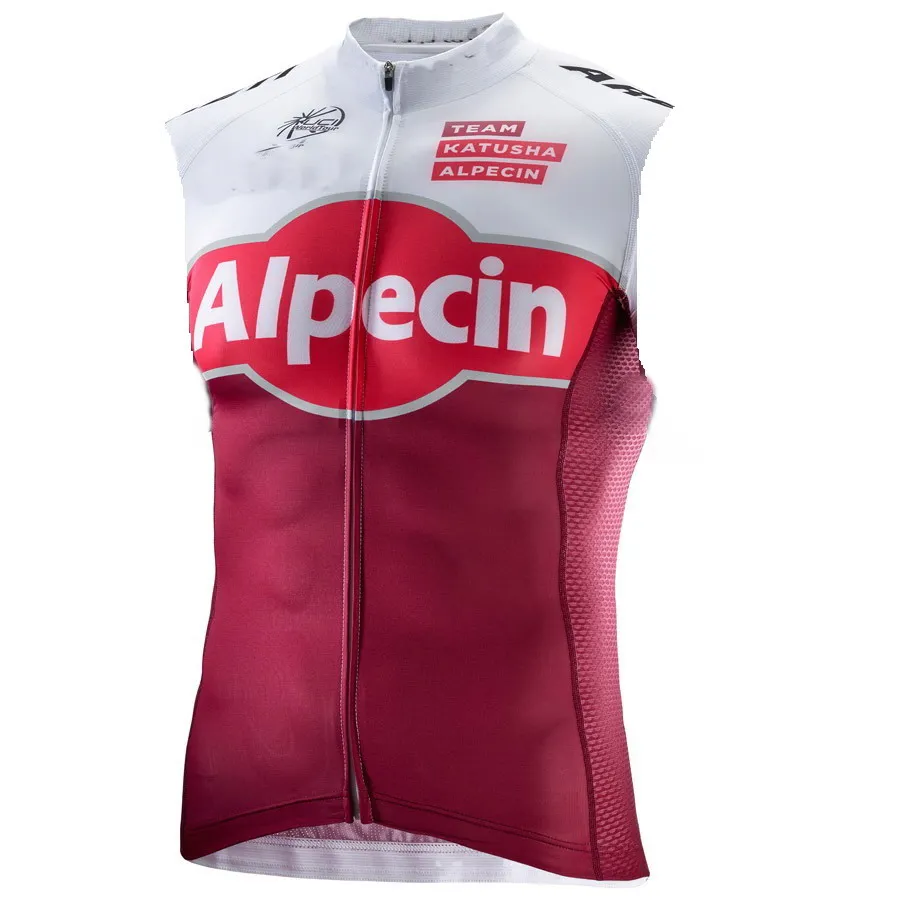 

WINDPROOF 2017 KATUSHA ALPECIN WHITE RED GILET SHORT SLEEVELESS VEST ROPA CICLISMO CYCLING JERSEY WEAR SIZE XS-4XL