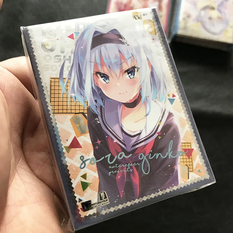 60 ПК пакет TCG карты рукава аниме-открытки игры защита персонажа карты щит графика протектор цветные рукава PKM - Цвет: Ginko