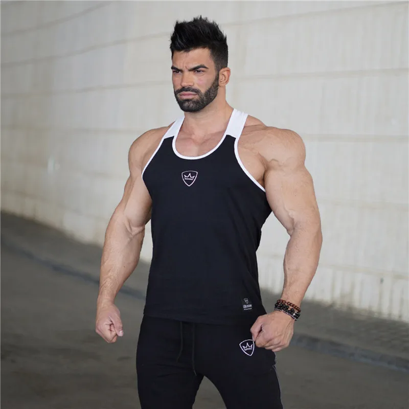 

High Quality Sport Running Vest Men Fitness Tops Gym Sport T Shirt sleeveless Workout Running men Tank Top Bodybuilding Clothing
