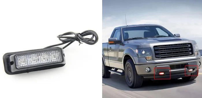 2X4LED 4 ватт Мини компактная сторона или Передняя Задняя поверхность крепление