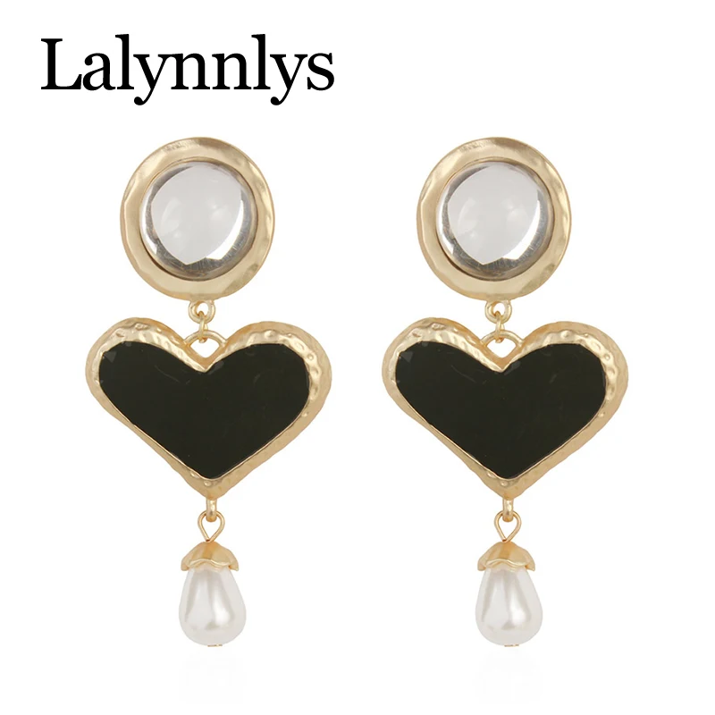 Lalynnlys ZA винтажное ожерелье с искусственным жемчугом модное ожерелье с подвеской в виде двойного сердца для женщин ювелирные изделия рождественские подарки N68041