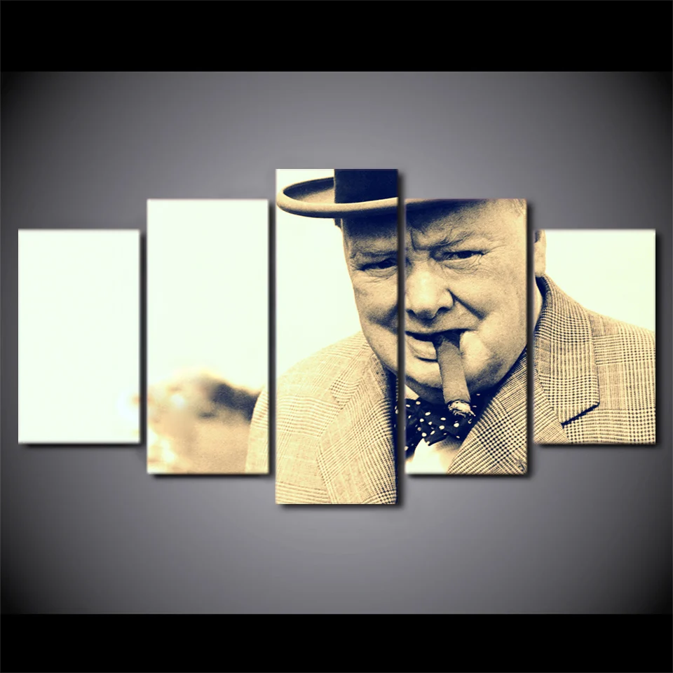 HD печать 5 шт. Холст Искусство Черчилль Британский политика плакат и принты стены