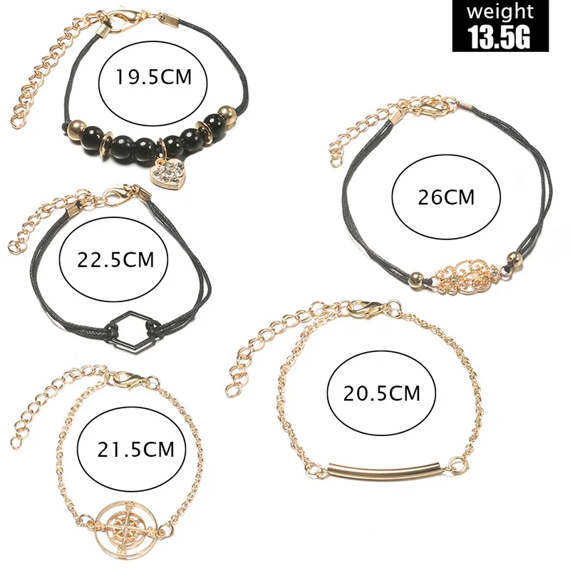5 шт./компл. Boho компас Цветочное сердце из бисера драгоценный камень в виде