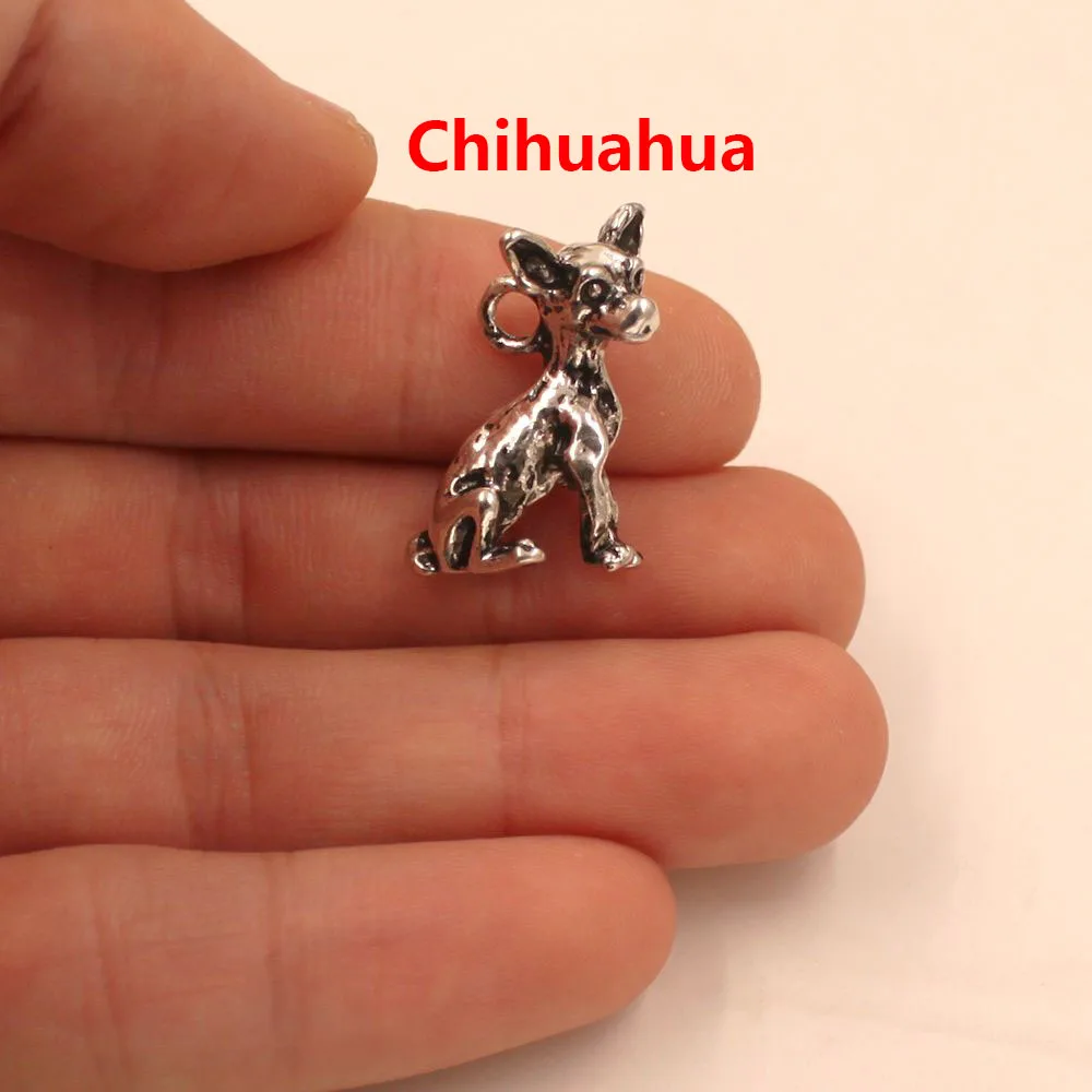 2018 New Chihuahua Animal Gold Silver Plated Metal Pendant Keychain For Bag Car Women Men Girls Boys Love Jewelry | Украшения и