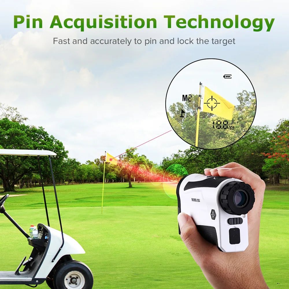 BOBLOV LF600G Гольф Лазерный дальномер лазерный дальномер 6X охотничий диапазон дальномера расстояние флаг Блокировка скорость метр