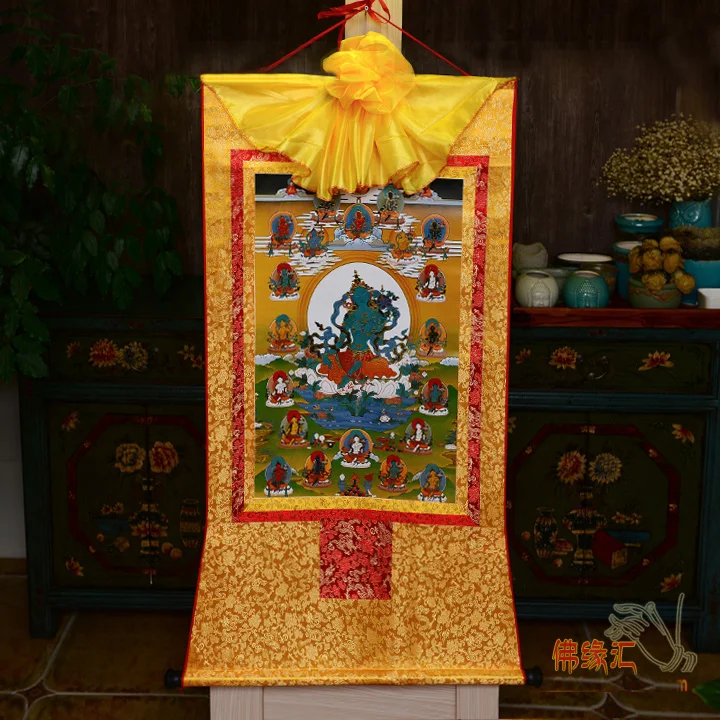 Оптовая продажа Буддийские принадлежности 4p-60 см Thang-ga Thangka-эффективная защита