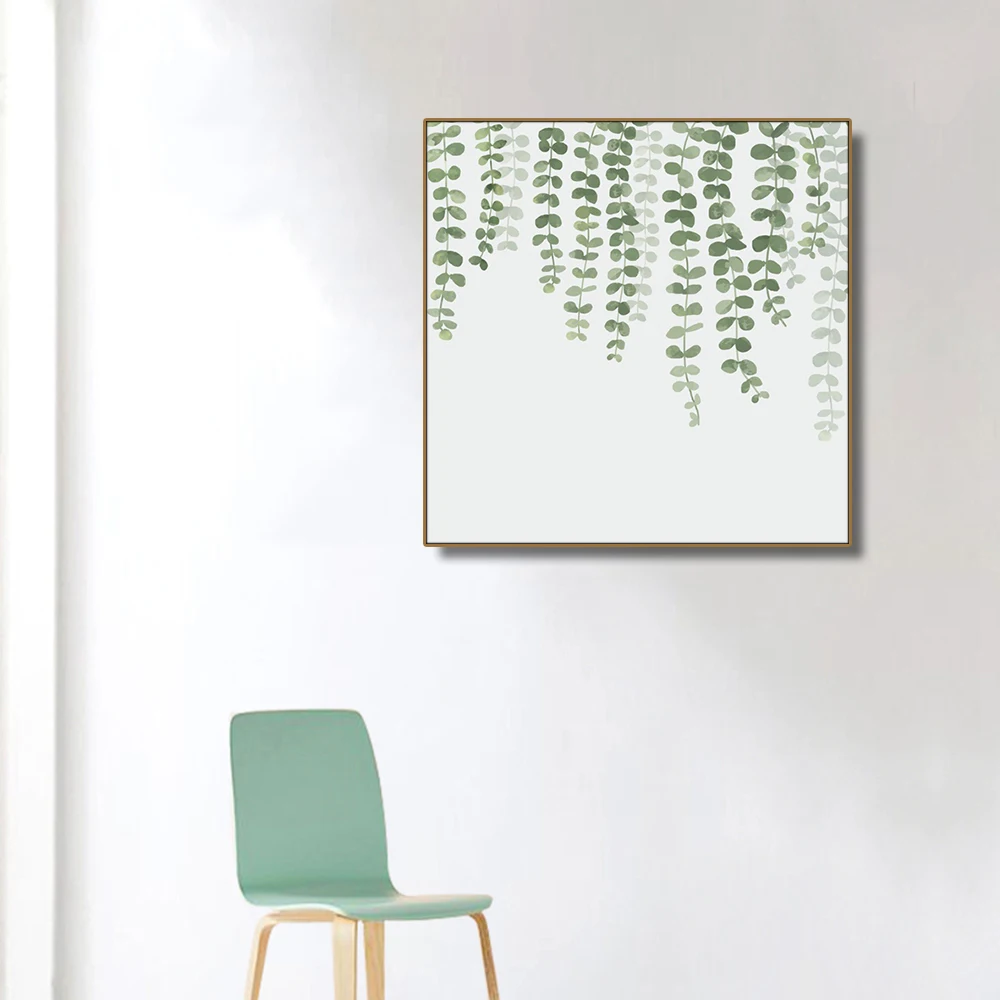 Зеленые растения абстрактные современные холст живопись каллиграфия Дома кухни