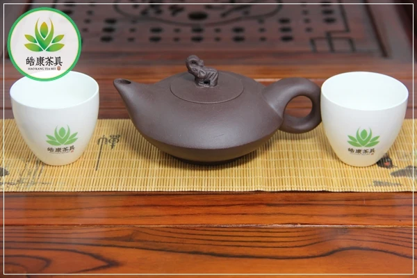 Плоской формы китайский чайник настоящий Исин для набора Кунг Фу Ча Пожелание