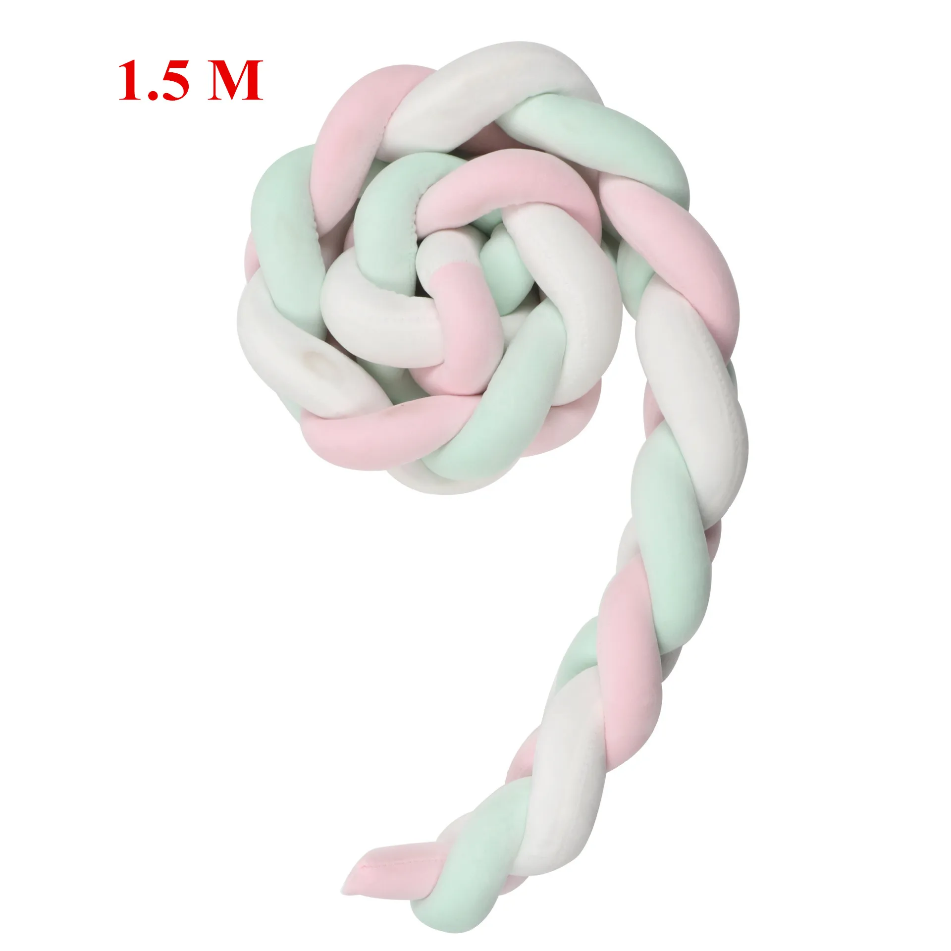 Pink White Mint 1.5M Одежда для новорожденных для детской кроватки, Tour De France горит Bebe Tresse детская кроватка бампер/бамперы в бампер для детской кроватки тесьмой кровать Nodic узел детской комнаты - Цвет: Pink White Mint 1.5M