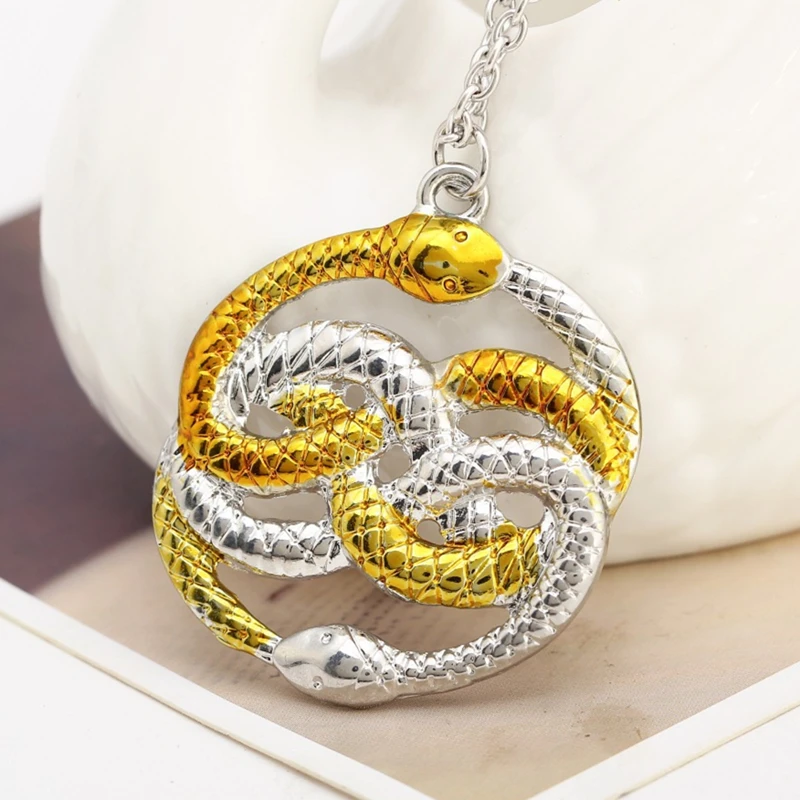 Подвеска со змеями AURYN Ouroboros цепочка с узлом бесконечности амулет золотая