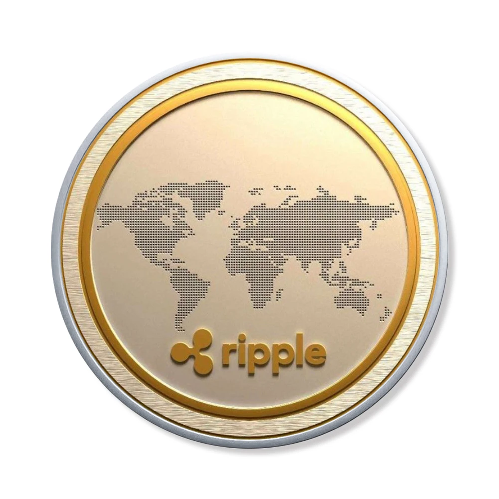 Криптовалюта пульсация монета памятная круглая XRP пульсация криптовалюта покрытая монета Коллекционная битная монета художественная коллекция Gif