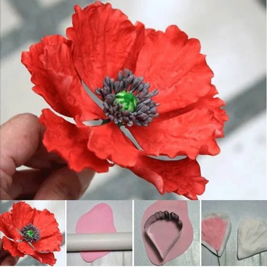 Пион из нержавеющей стали гибискуса Poppy лепестки общий резак 3D мягкая бумага
