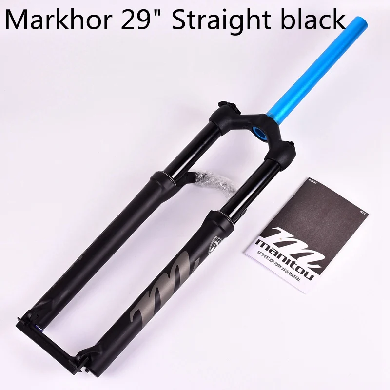 29 Straight black Велосипедная вилка Manitou MARKHOR 26 27,5 29er, горная вилка для горного велосипеда, нефтяная и газовая вилка, разная для MRD Marvel Pro comp SUNTOUR - Цвет: 29 Straight black