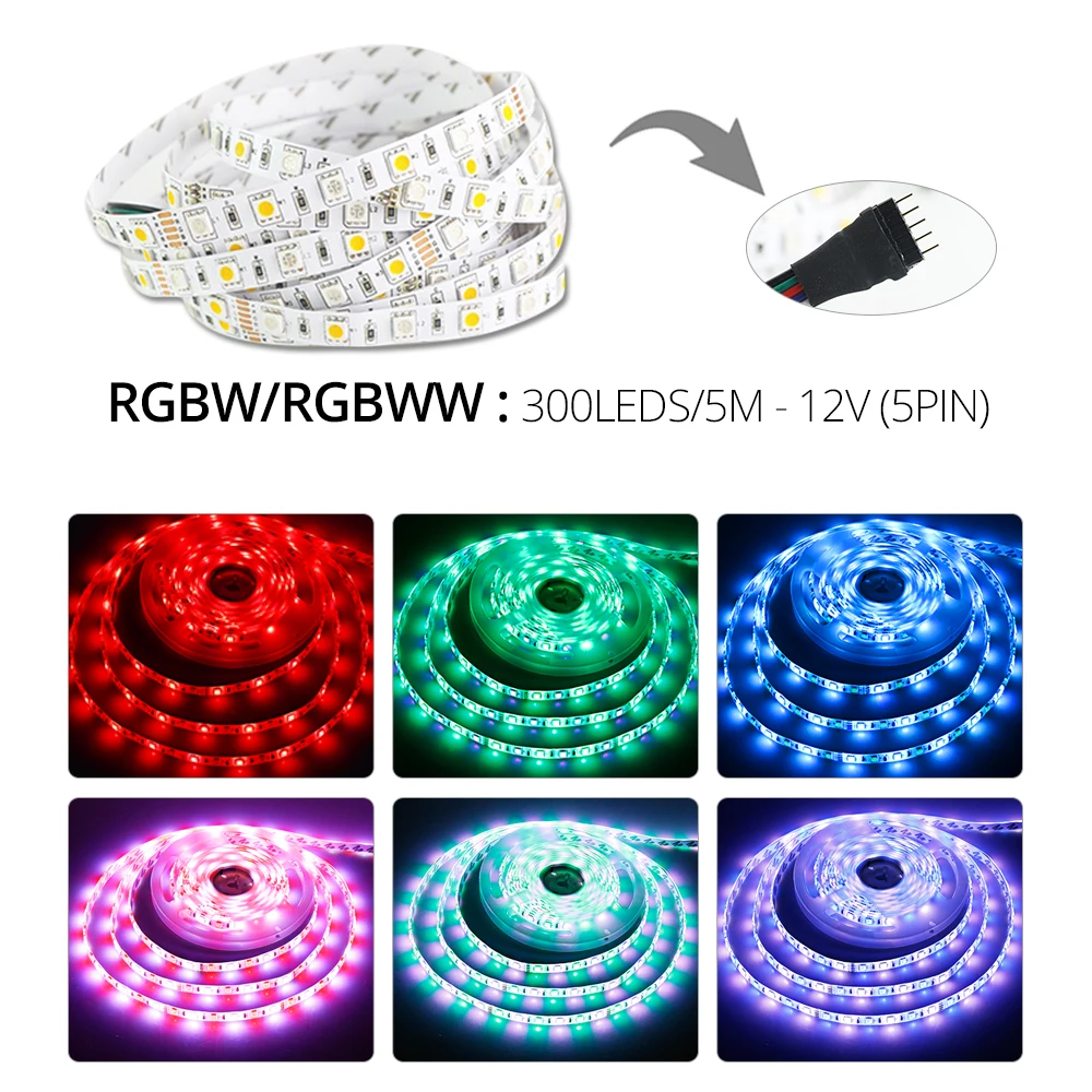 Foxanon RGB СВЕТОДИОДНАЯ лента SMD 5050 5 м 300LED DC12V гибкий свет RGBWW светодиоды Диодная для