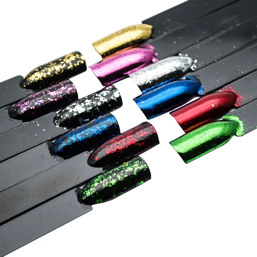 1 коробка алюминиевая фольга хлопья гвоздь блестящий порошок с зеркальным