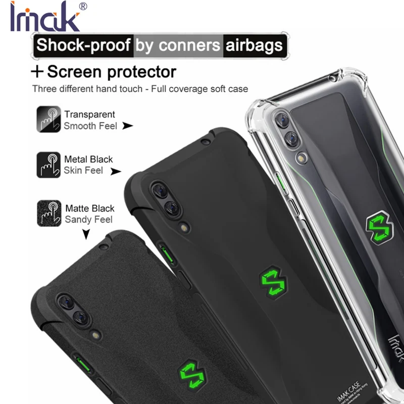 100% Genuine IMAK For Xiaomi Black Shark 2 Case Airbag Soft TPU Cover Shockproof Phone Protective Shield |