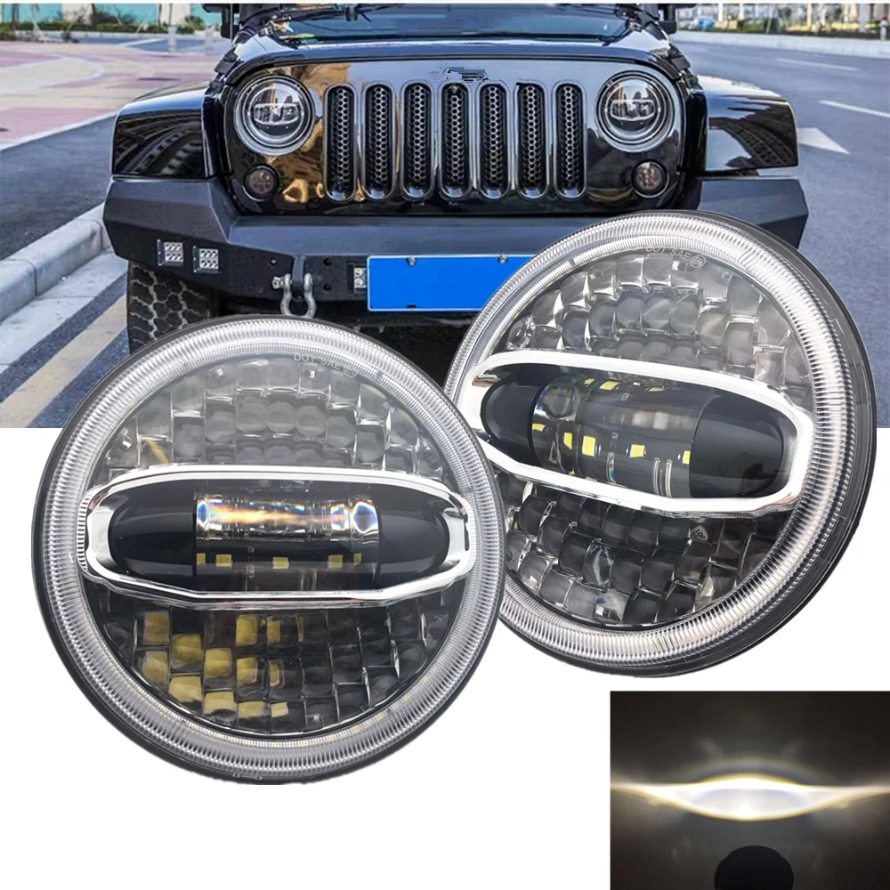 Автомобильные аксессуары новый 108 Вт 7 дюймов светодиодный фары для Jeep Wrangler Jk TJ Land