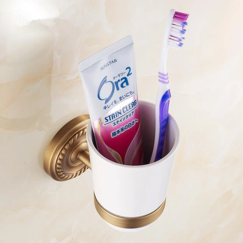 Аксессуары для ванной комнаты модный керамический стакан с античной латунной