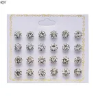 12 паркомпл. Кристалл Имитация комплект жемчужных серег для женщин ювелирные изделия для пирсинга с полукруглой головкой, шаровой Комплект сережек Bijouteria серьги, новые