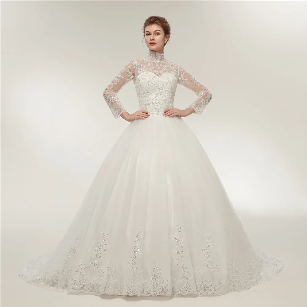 Fansmile Robe De Mariage Принцесса белое бальное платье Свадебные платья Vestido De Noiva размера плюс свадебные платья на заказ FSM-572T