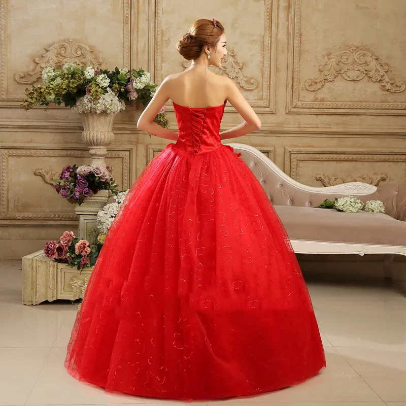 2015 Factory Sale White Red Vestido De Noiva Organza Bride Dresses Made in China Top Selling Casamento Aliexpress A052A|dresse|dress pandabrides mom