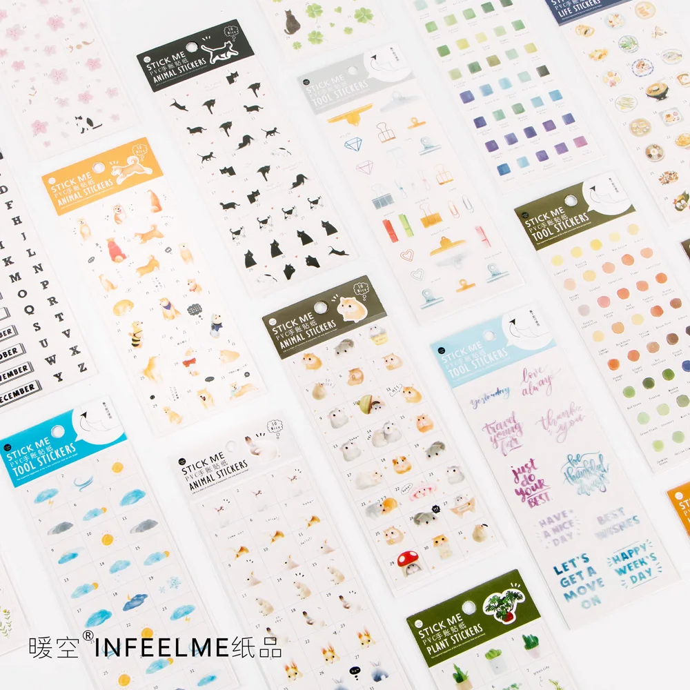 1 шт. милый кот прозрачные наклейки дневник ярлык наклейка мультфильм DIY