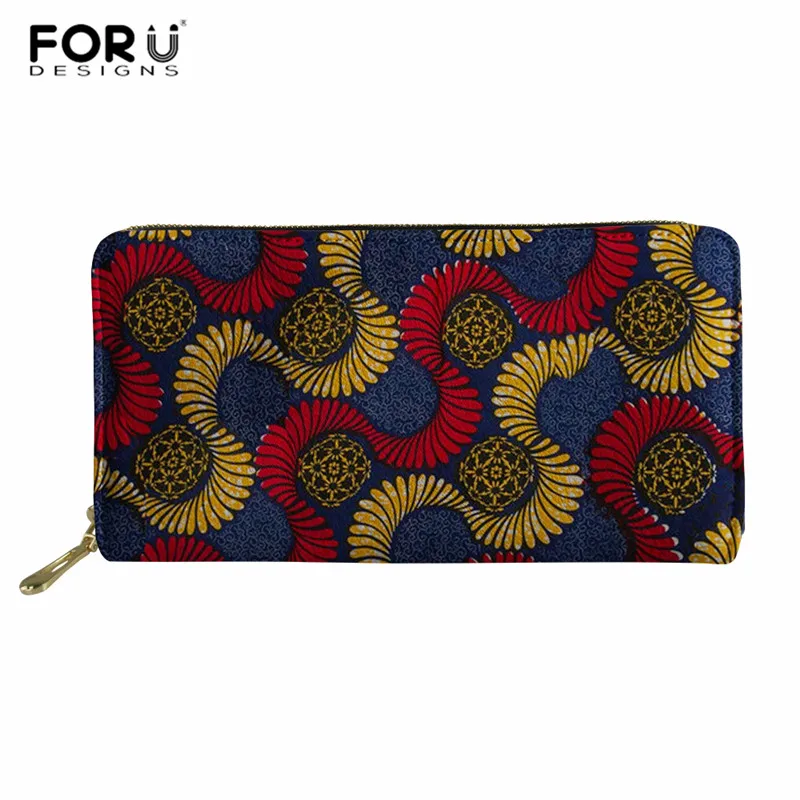 FORUDESIGNS Indian Mandala Wallets Bohemian Style Women Leather Wallets Daily Coin Purse Ladies Travel Card Package Clutch Bags
