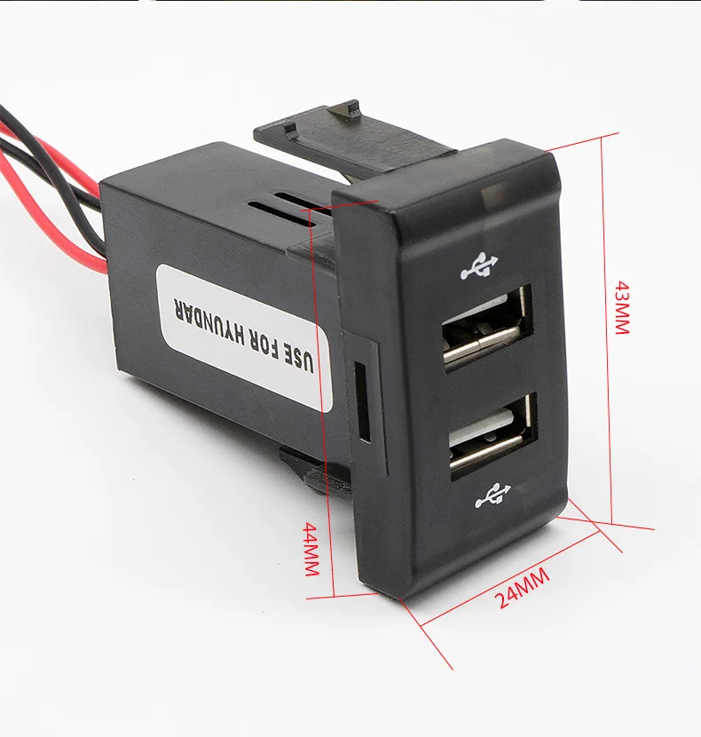 Автомобильный Usb разъем 12 В до 5 В Usb адаптер для автомобиля Usb зарядное устройство Порт Разъем в автомобиль 2.1A двойной 2 порта телефон для hyundai Tucson Avante