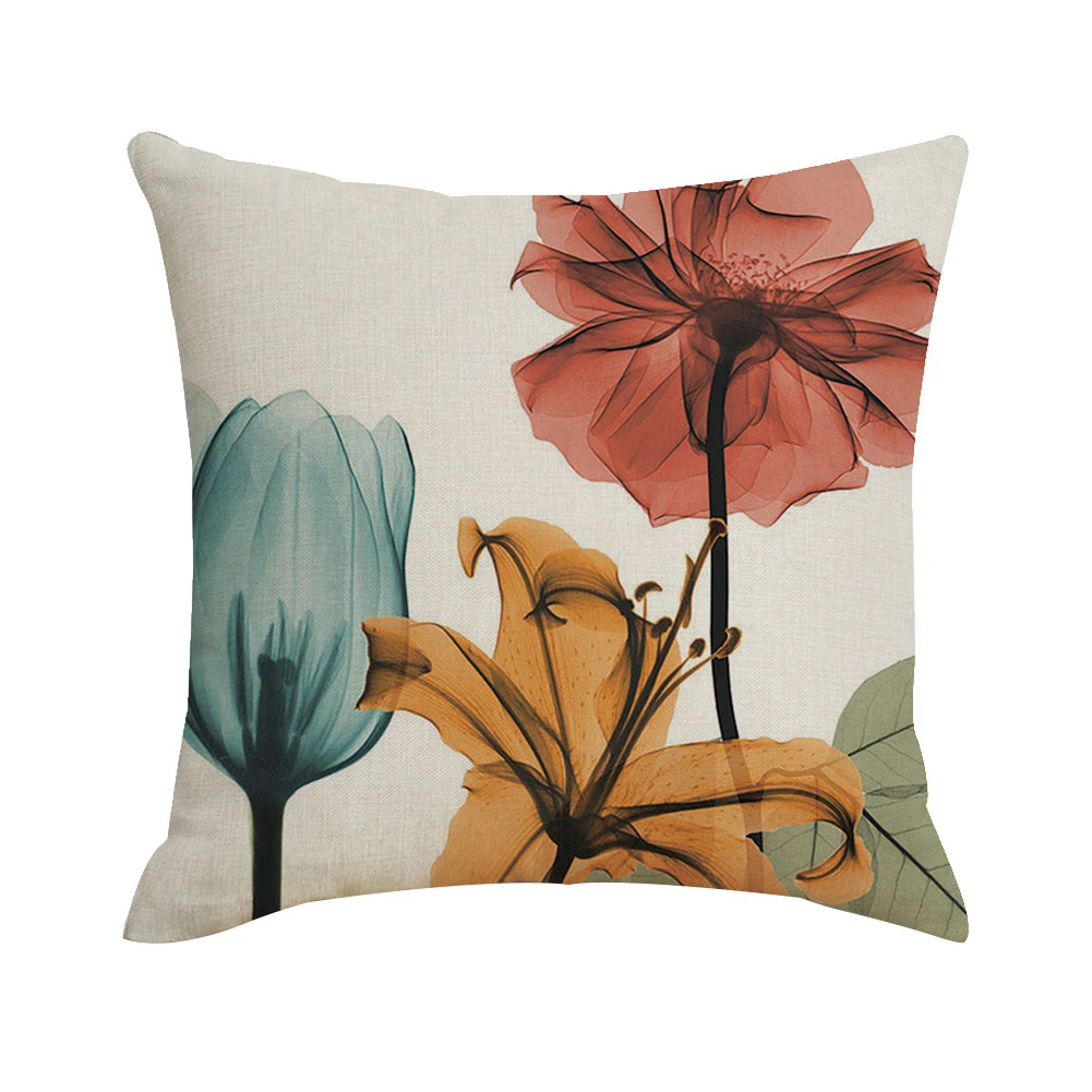 Свежий Тюльпан Цветок Подушка с узором в виде Квадратов чехол подушка для дивана