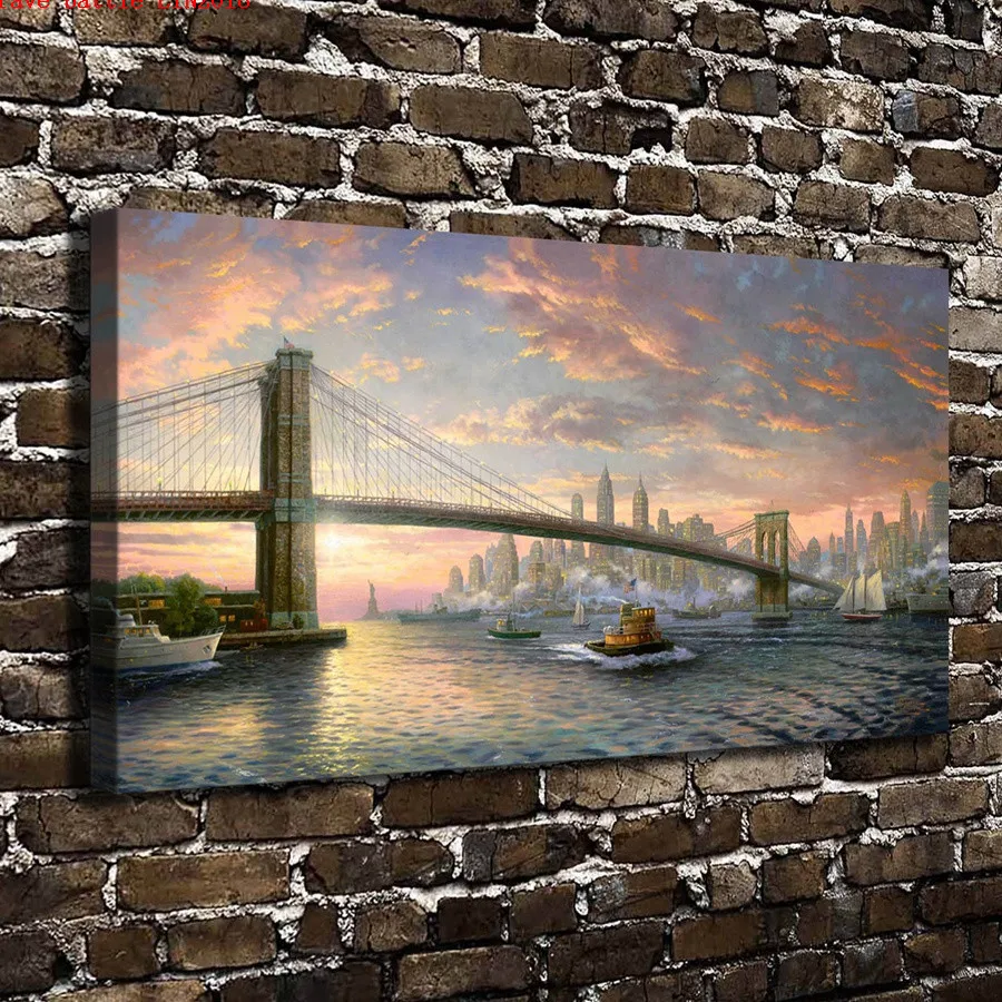 Томас Кинкейд дух Нью Йорка пейзаж живопись холст печати Гостиная домашний декор