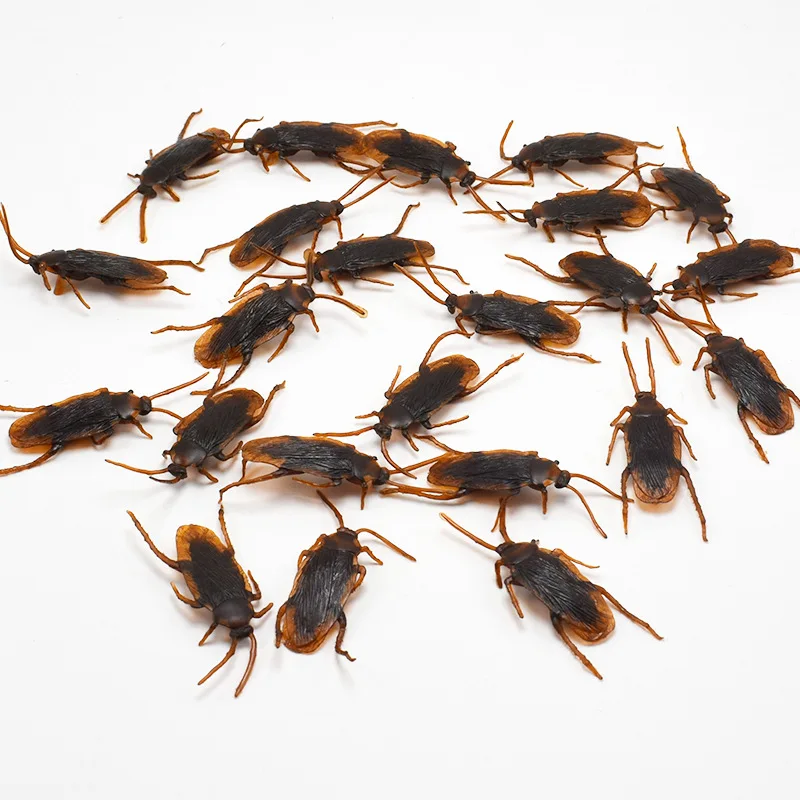

10pcs/lot False Cockroach Toys Jokes Gags Pranks Maker Trick Fun Novelty Funny Gadgets Tricky Toy Halloween Gifts