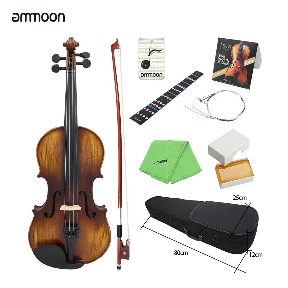 Ammoon AV-508 4/4 скрипки полный Размеры акустическая скрипичный набор матовая отделка