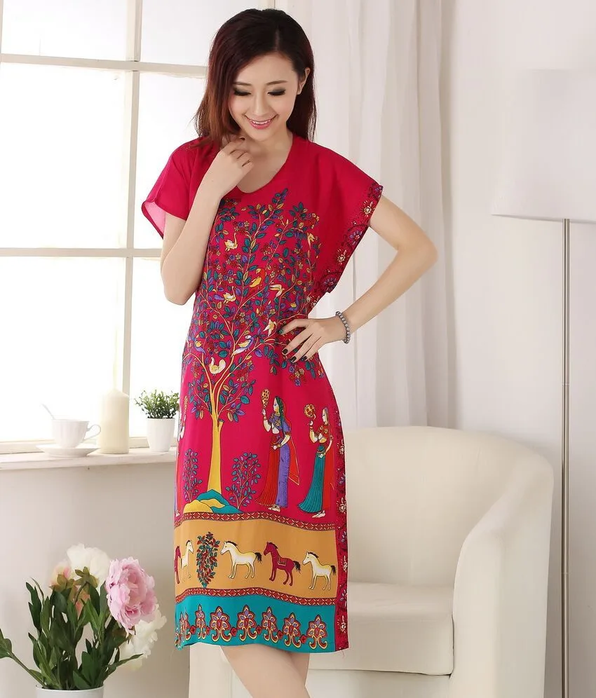Style 9 Женская одежда для сна, модная ночная сорочка, халат, банный халат, хлопковый топ для сна, ночная рубашка, Nuisette Pijama Mujer, один размер, X34023 - Цвет: Style 9