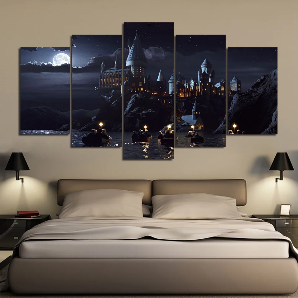 ArtSailing HD печать 5 шт. Холст Искусство Гарри замок фильм плакат украшение настенные картины дропшиппинг рамка Плакат NY-6267