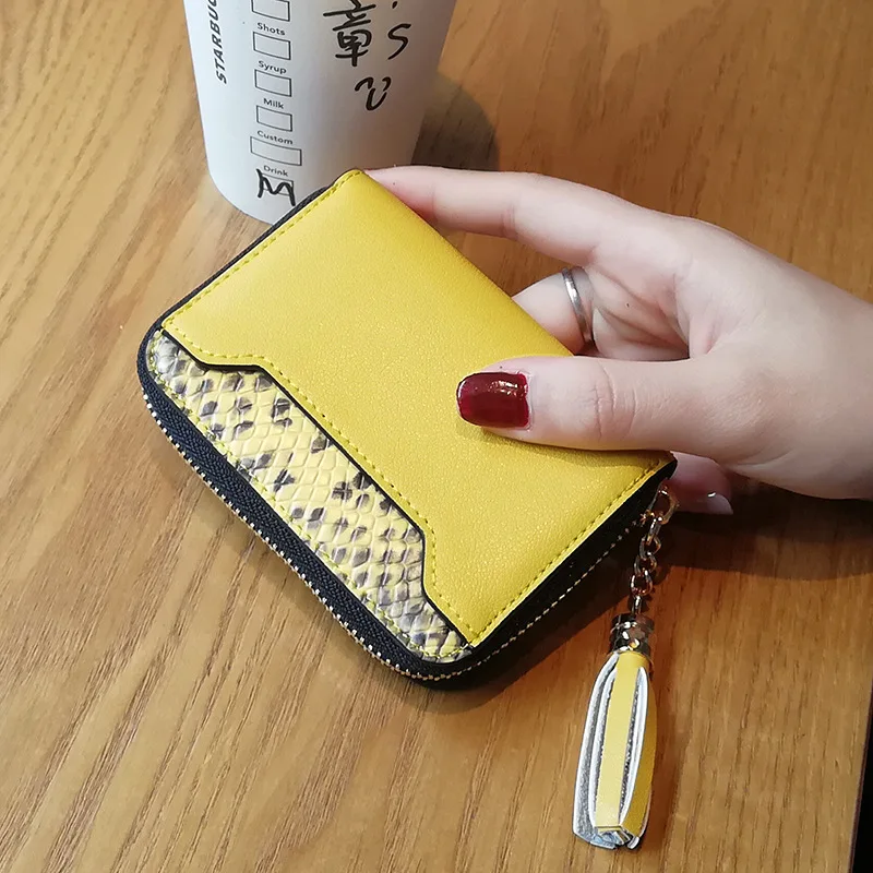 Модный женский кошелек из натуральной воловьей кожи со змеиным узором | Багаж и